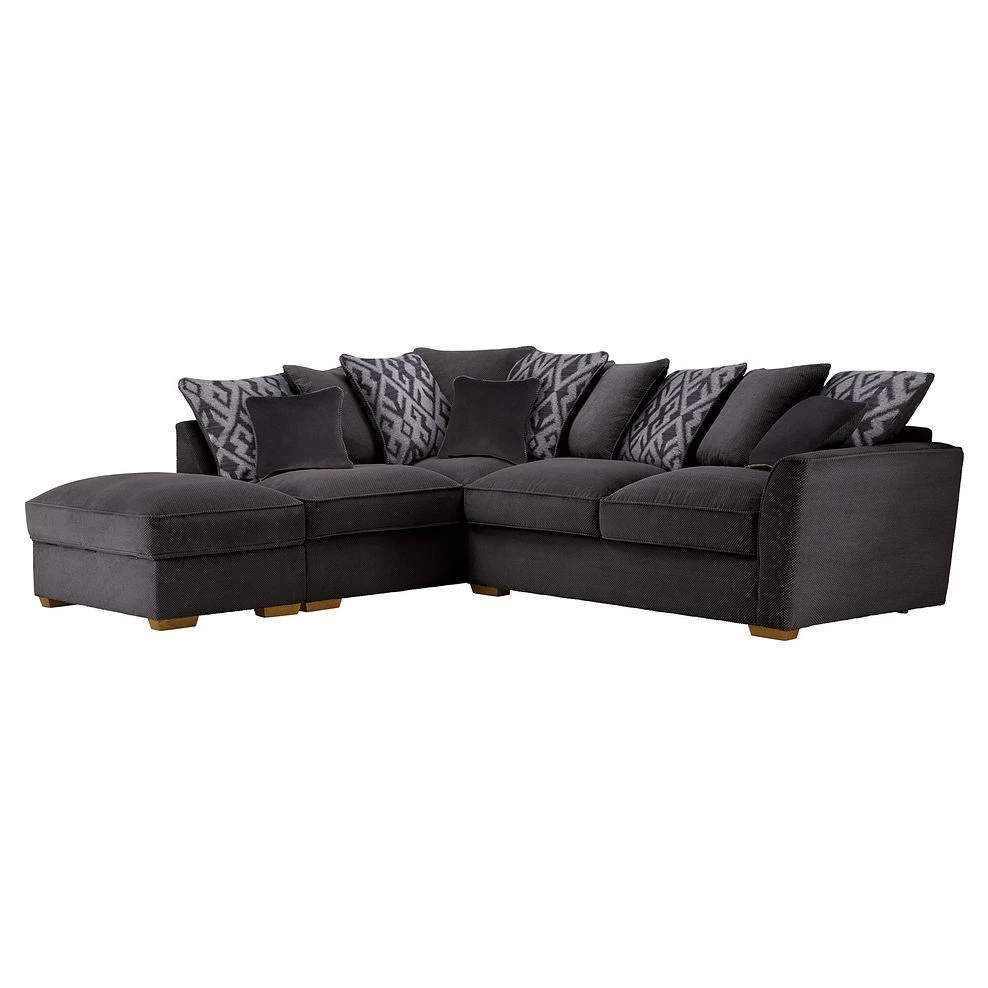 Oak Furnitureland Nebraska Charcoal Right Corner Sofa Footstool RRP 1499.99