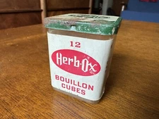 Herb Ox Plastic Container , Tin Lid , Vintage