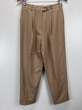 Vintage Wool Talbots Pleated Pants Sz 8 Petite GUC Cuffed Lined Academia
