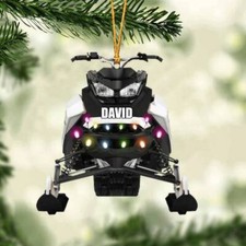 Personalized Snowmobile Light Christmas Ornament, Custom Snowmobile Gear Ornamen