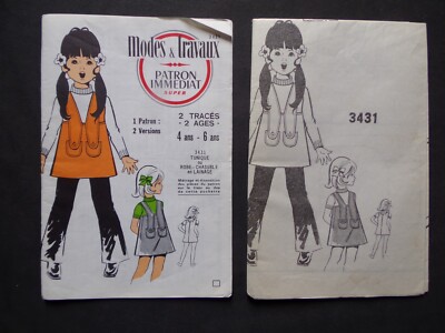 patron MODES ET TRAVAUX robe fille 8, 10, 12 ans