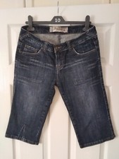 "MISS SELFRIDGE" - LADIES DISTRESSED- CROP LEG - STRECH JEANS. VGC (SIZE 10)