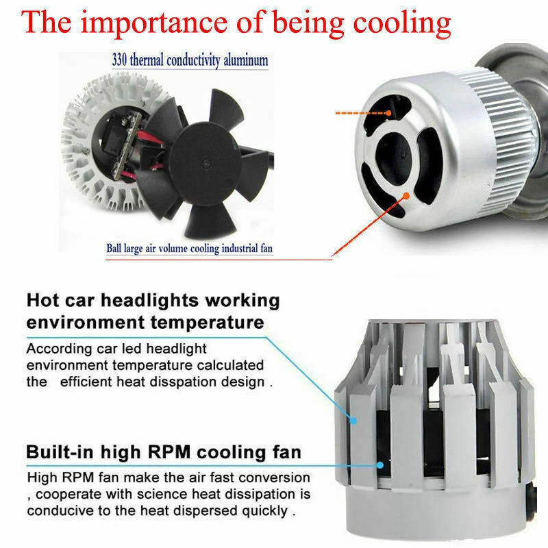 Para LINCOLN Town Car 1990-2002 - 2X 9007 HB5 6000K Bombilla LED Luz Alta/Baja Foto 4 de 4