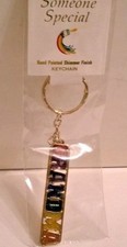 GRANDMA Key Chain -Gold Tone-Hand Painted Shimmer Finish by Someone Special NEW