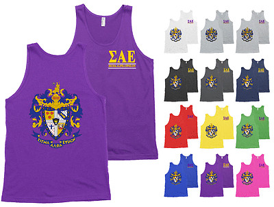Sigma Alpha Epsilon Fraternity Coat of Arms Bella + Canvas Tank Top SAE Shirt