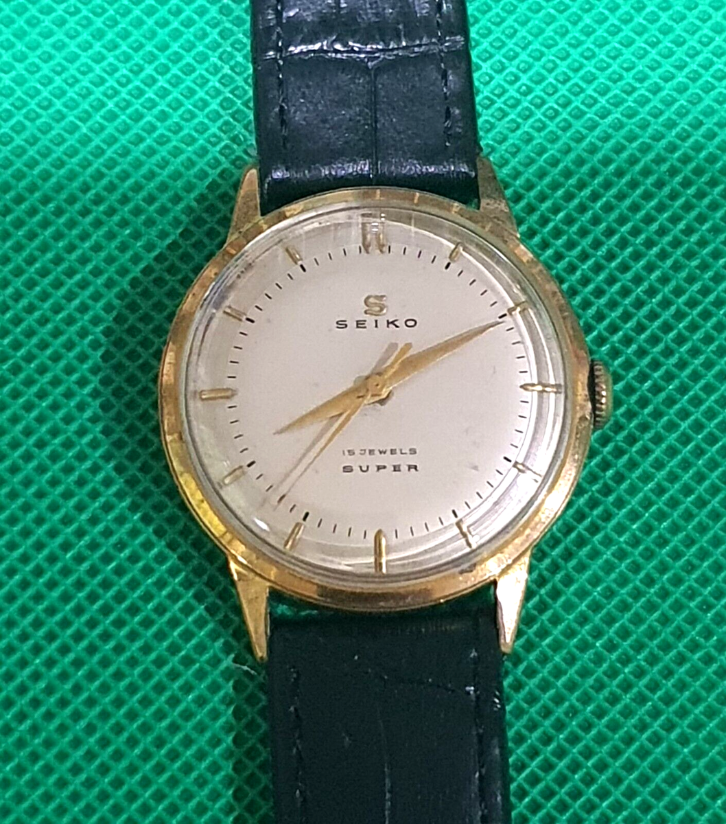 1961's Vintage S SEIKO 15 JEWELS Super GF 20 MICRON Hand Winding