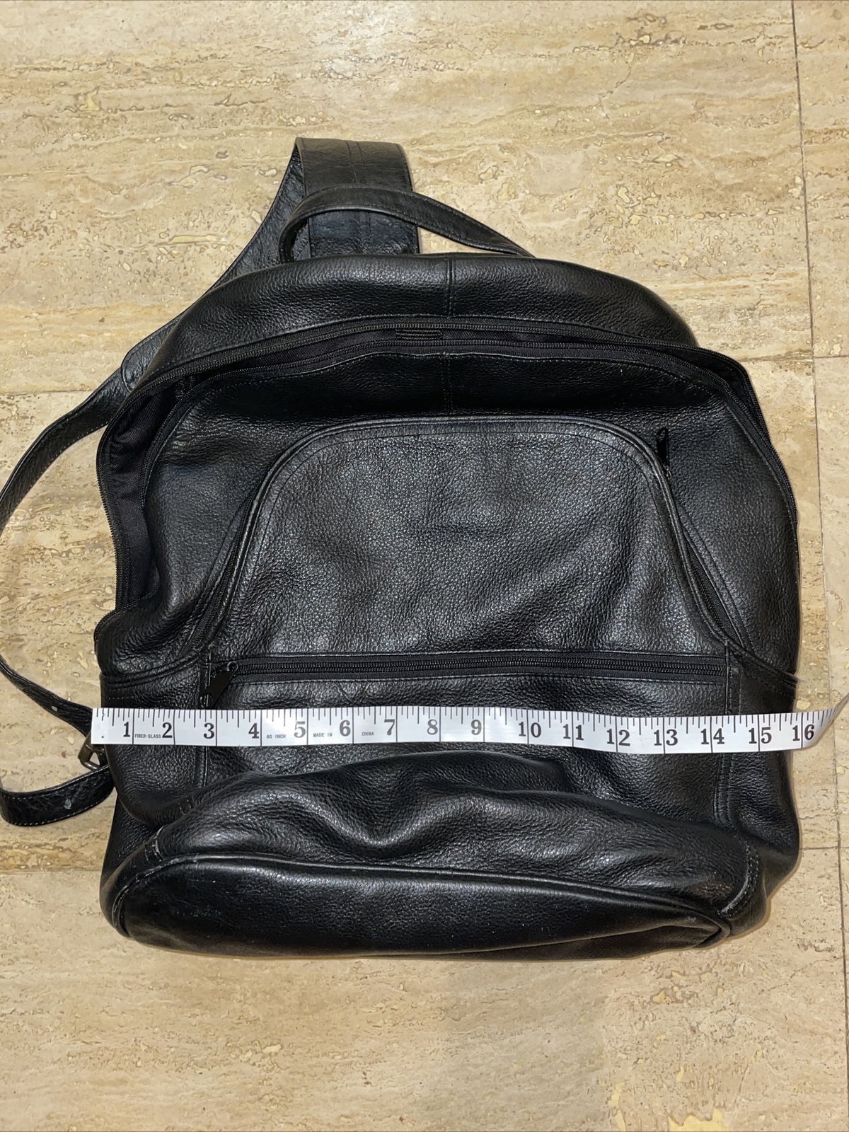 Vintage WILSONS LEATHER USED BLACK LAPTOP BACKPACK Gem