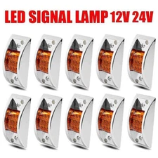 Amber/Red Sealed Chrome LED Side Marker Clearance Truck Trailer Light Waterproof