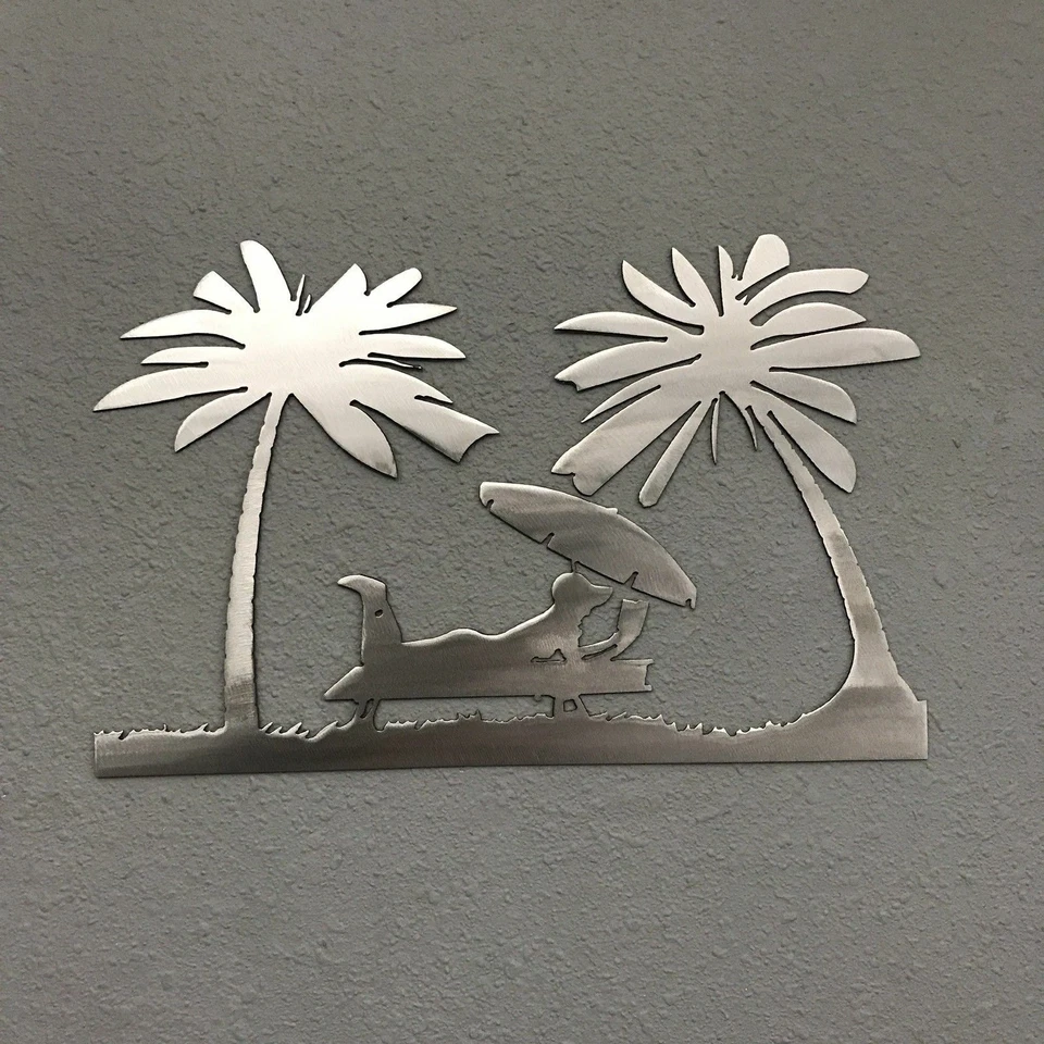 Arte de pared de metal para niña escena de playa Skilwerx colores 14 x 9 océano náutico marino Foto 4 de 4