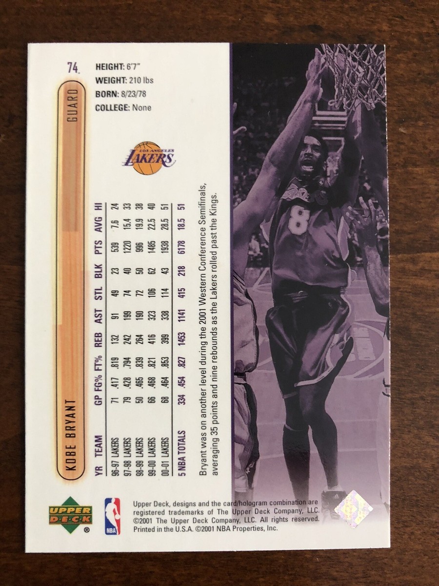 その他 2001-02 MVP Genuine Kobe Kobe Bryant KOBE BRYANT 2001-02 Upper Deck MVP card #78 Los Angeles