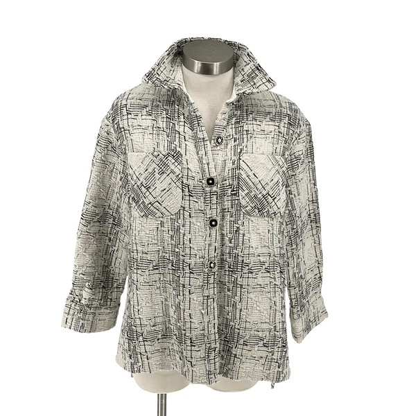 Chaqueta Blazer Angels & Castles Tweed a Cuadros Lana Boucle Mezcla Poliéster Mediana Foto 2 de 4