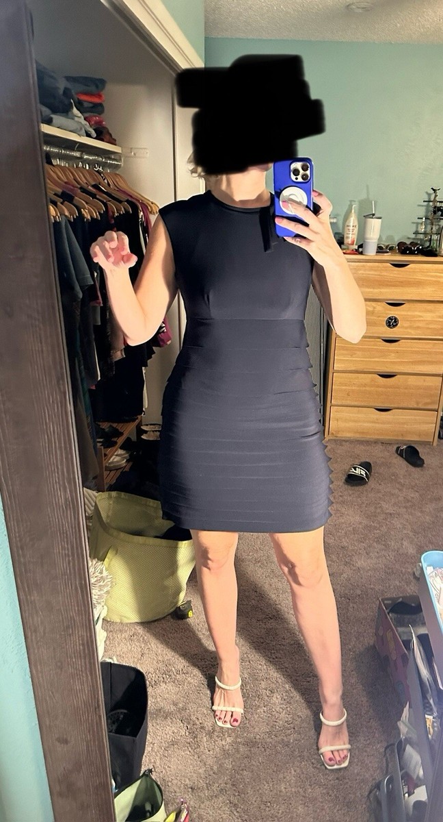 JUST TAYLOR Round Neck Navy blue Sheath Dress Womens Sz 8 JUST TAYLOR Round Neck Navy blue Sheath Dress Womens Sz 8