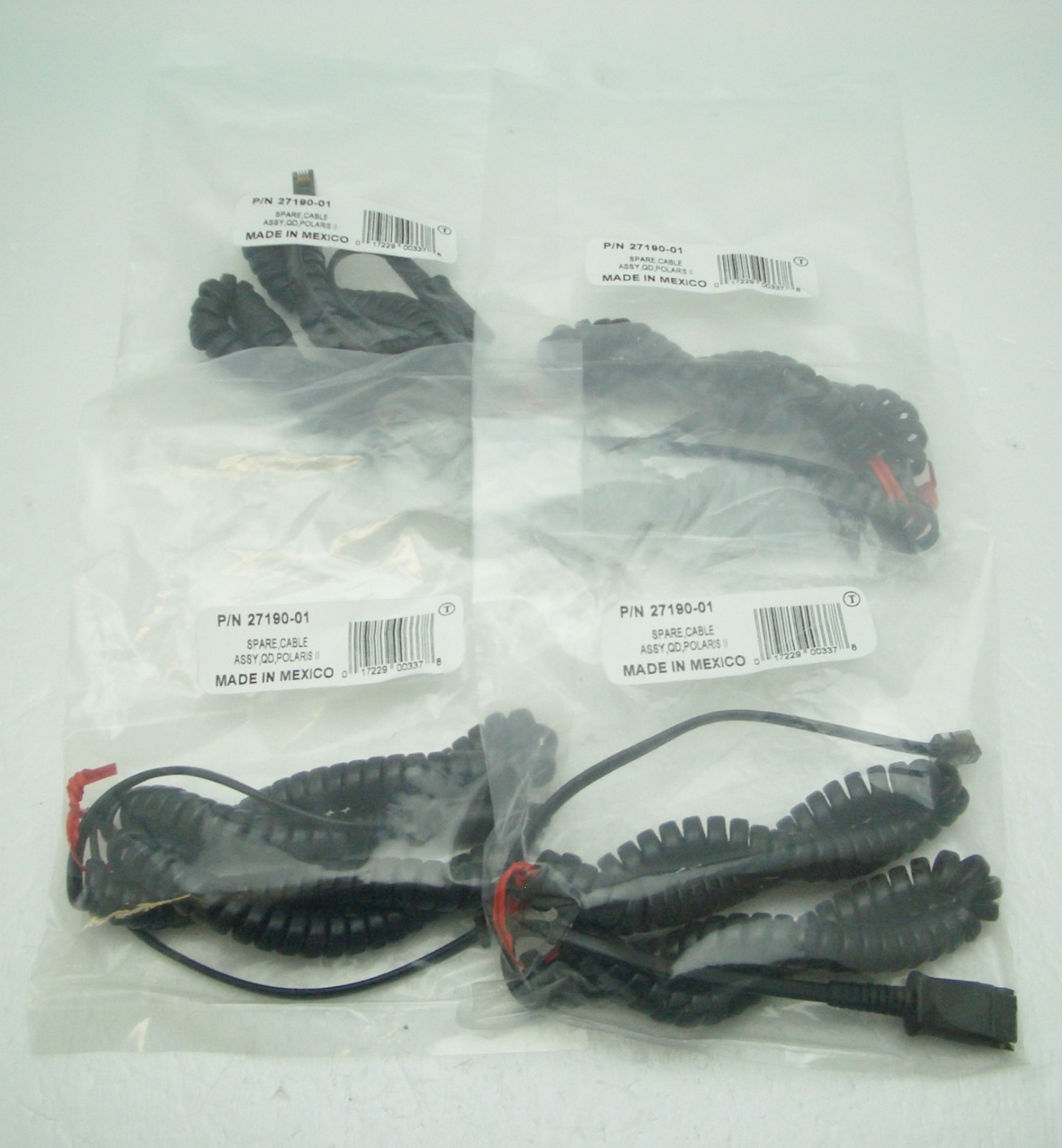 4 Plantronics 27190-01 QD Polaris coiled cable HW series headset Direct Connect