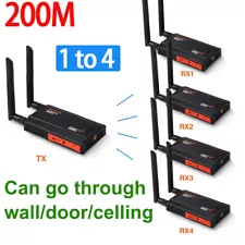 200M Wireless Video Transmitter Receiver HDMI Extender Splitter PC To TV Monitor