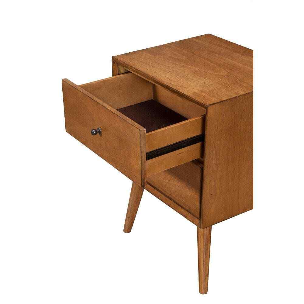 Acron Mid Century Mahogany Wood Nightstand (15"L x 18"W x 26"H) Falak