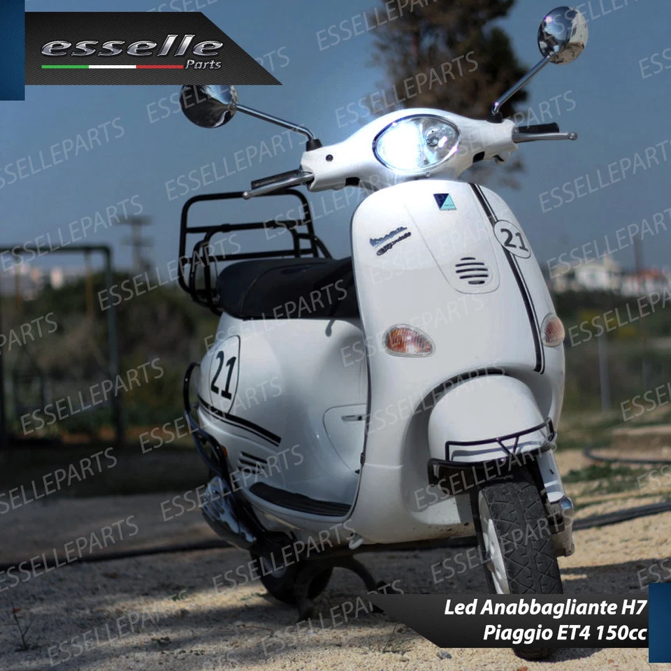 CONVERSIONE FARO LED ANABBAGLIANTE + ABBAGLIANTE PIAGGIO VESPA ET4 6000K 6700 LM - Immagine 2 di 3