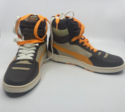 PUMA Sky II HI NM - Mens Sz 8 US - Chocolate/Orange/Safari - NEW Hi-Top Sneakers