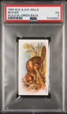 1900 Wills Wild Animals Of The World (Green Back) BEAVER PSA 3 VG