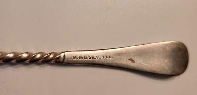 3 Antique 1800's M & B Silver Co Windsor Twist Handle 7.25