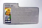 GI Joe Psyche-Out File Card Vintage Action Figure Accessory Part 1987