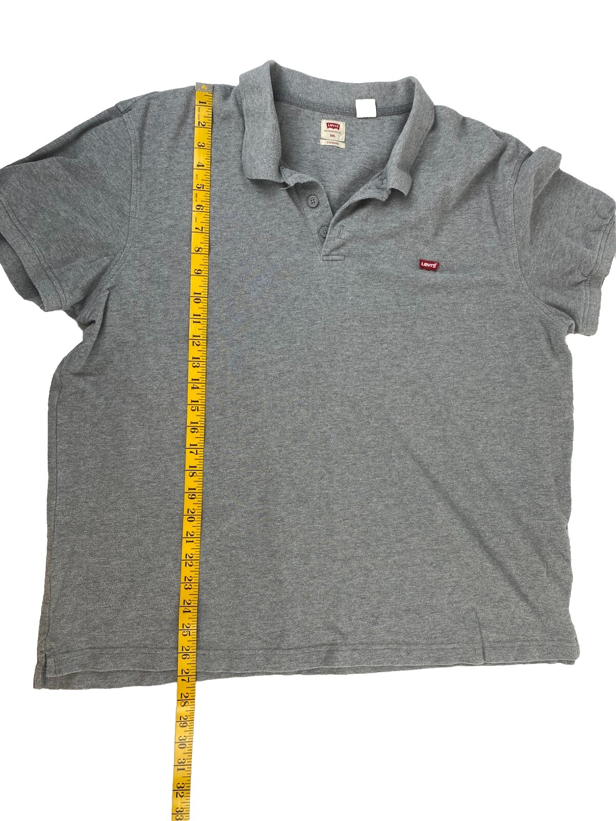 Levi Men's Gray Standard Short Sleeve Polo Shirt Size XXL thumbnail 5