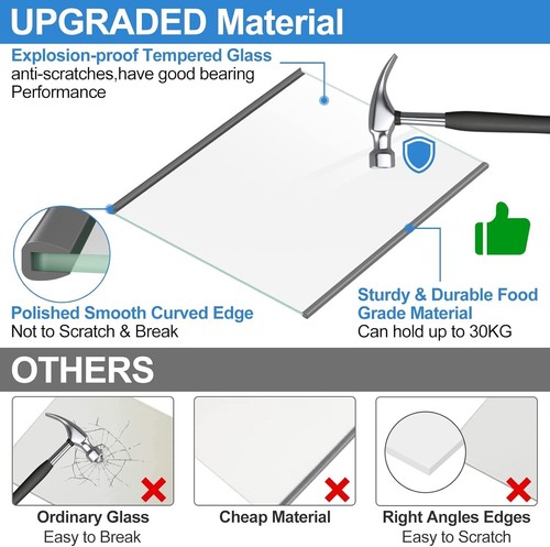 W11188040 Etagère Réfrigérateur en Verre Trempé Compatible &Whirlpool Verre Supérieur - Photo 4/6