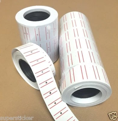 IAMLABELS.COM 5000 Tags labels Refill for Motex MX-5500 One line Price Gun White /W Red line