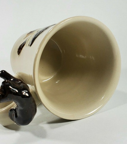 Cat Mug Ermo Zoo Handpainted Black & White Kitten - Picture 7 of 8