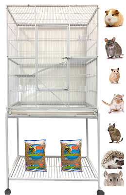 54'' LARGE 1/2'' Spacing 4-Levels Ferret Chinchilla Sugar Glider Rabbit Rat Cage