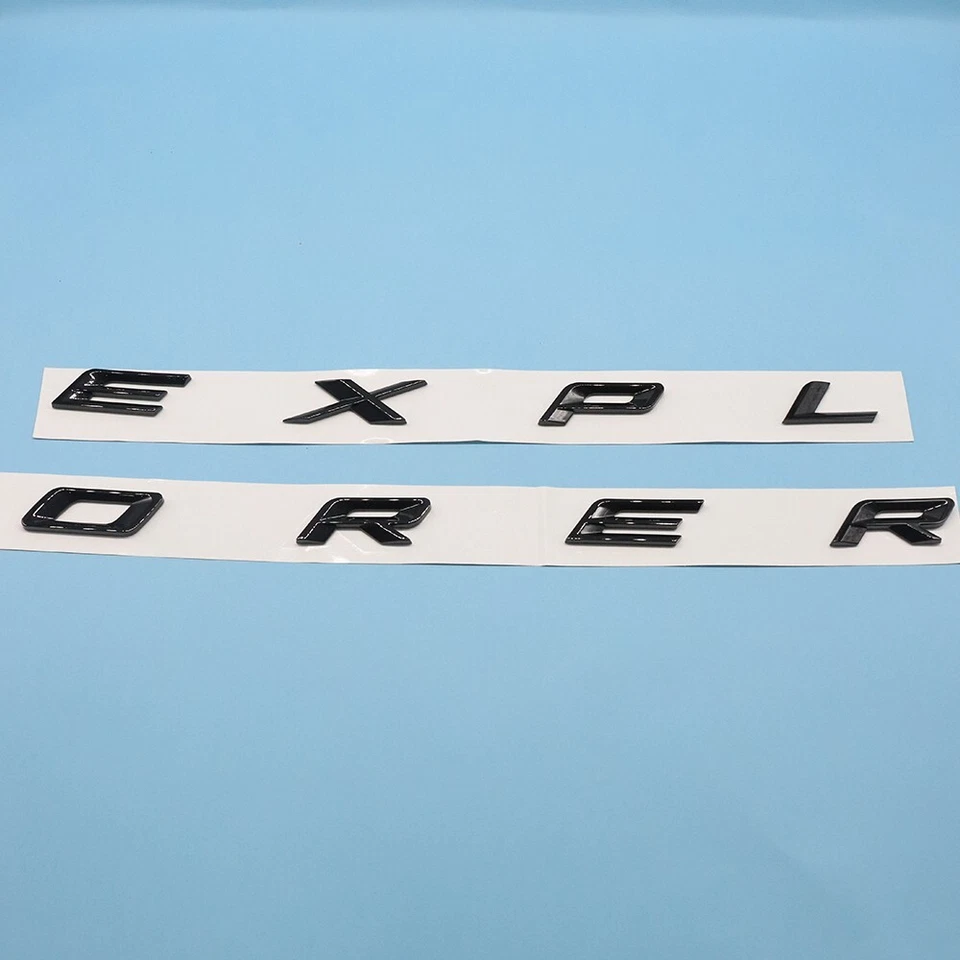 For 2011-2024 Explorer Sport Pkg Gloss Black Outline Hood Emblem Letters Decal - Изображение 3 из 4