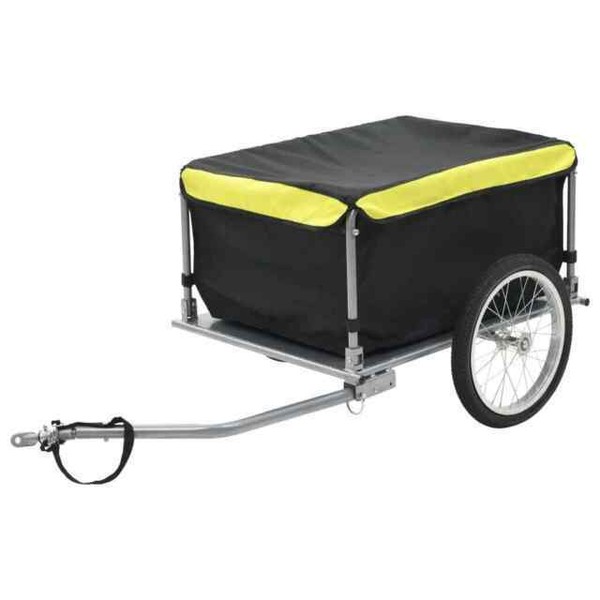 vidaxl remorque de bicyclette 65kg noir et jaune vidaxl remorque de bicyclette 65kg noir et jaune