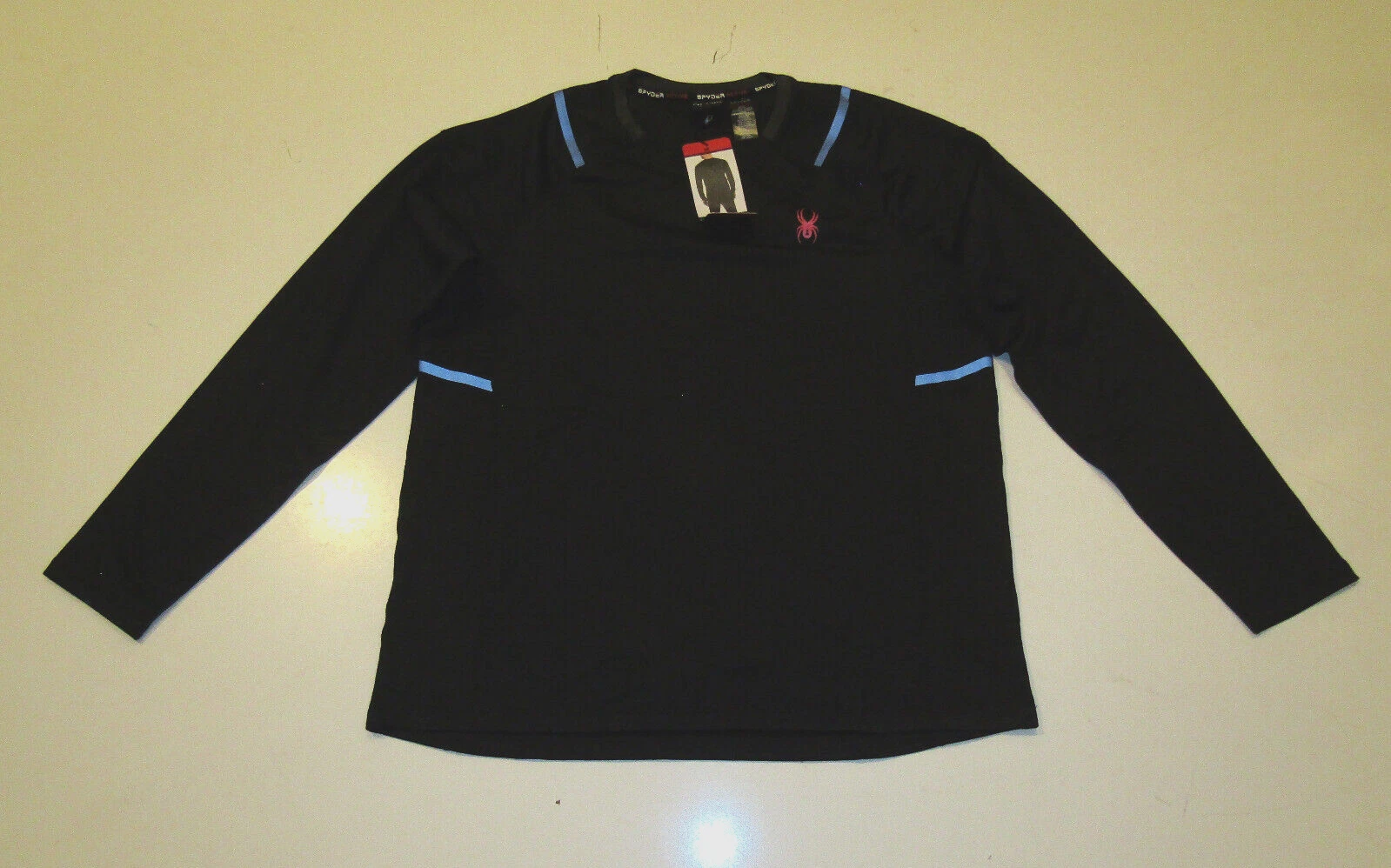 SPYDER Active Black L/S Shirt Moisture Wicking Sz XXL XX-Large