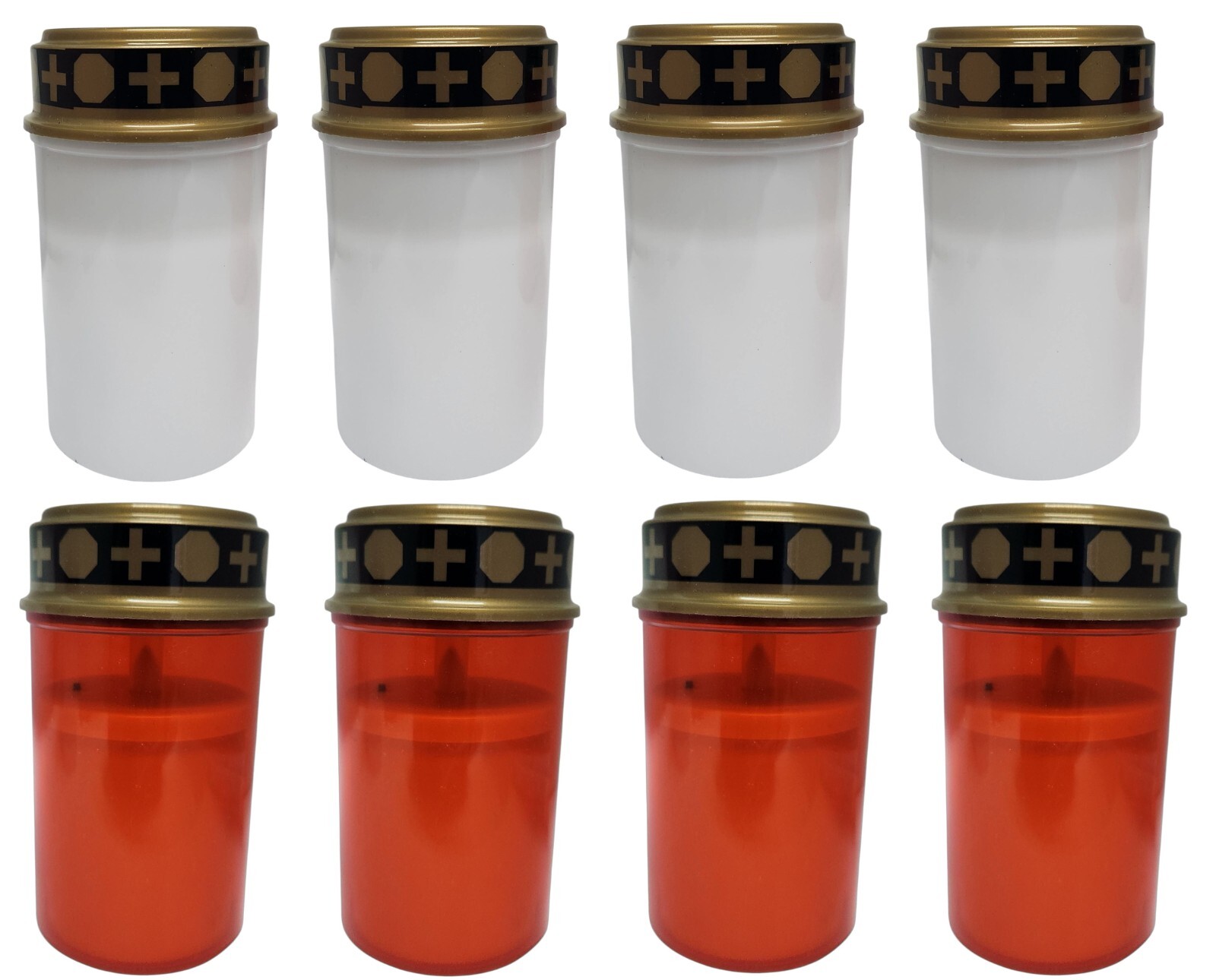 4 x Grablichter rot o. weiß LED Grablicht Grableuchten Grabkerze Kerze Batterie