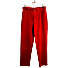Ralph Lauren Jean Co. Velour Pants Size 8 Vintage 90s Straight Leg Western Red