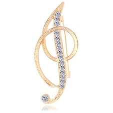Letter Brooch Pins Initial Rhinestone Brooch for Women Crafts Gold I