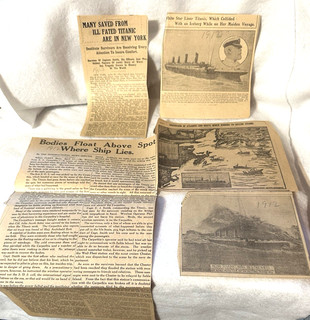 Collezione Ritagli di Giornale Originali 1912 di Titanic Affondamento Excel Cond