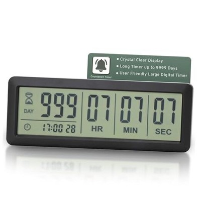 Large LCD Digital Countdown Clock - Up to 999 Days - Countdown and Retirement 