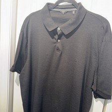 DKNY Polo Shirt Men's XXL Black Cotton Short Sleeve Golf Performance Collared
