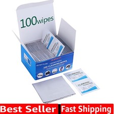 Compact Pack of 100 Pre-Moistened Wipes - Safe for Glasses, Cameras Phones