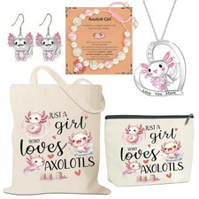 Axolotl Lover Gifts - Cute Axolotl Accessories Set for Girls Daughter Grandda...