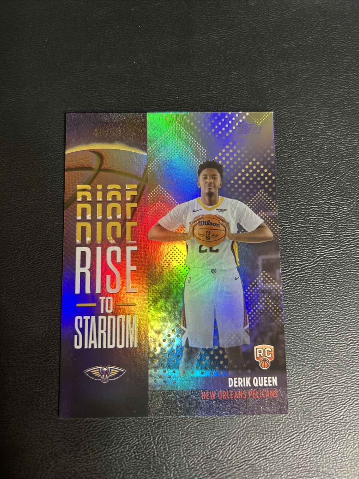 2025 Topps Flagship Derik Queen Gold /50 RC Rise To Stardom Pelicans