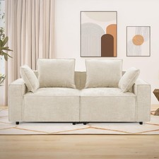78" Modular Chenille Sectional Sofa with Cloud Armrests