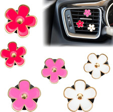 6 PCS Girly Car Accessories for Women, Daisy Flower Air Vent Clips Cute Car Acce