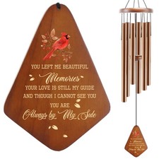 Memorial Sympathy Wind Chimes for Loss of Loved One 32 inches, 32in-brown