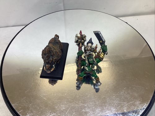Warhammer Fantasy ORC GREAT SHAMAN ON WARBOAR built & painted metal OOP CM32424 - Picture 5 of 5