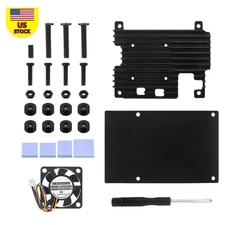 Alloy Protective Case for Raspberry Pi 5 Motherboards With Cooling Fan Heatsinks