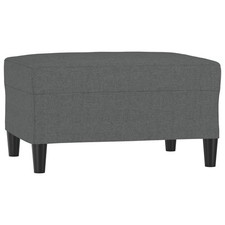 Footstool Dark Grey Polyester Standard Footstool Rectangular vidaXL