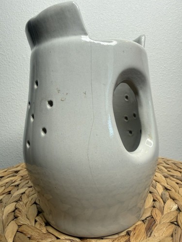 Bougeoir en céramique blanche MA Hadley Owl Luminary animal argile lumière artisanale - Photo 9/14