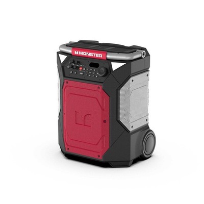 Monster Rockin Roller 360 Portable Indoor/Outdoor Bluetooth Speaker  Red/Silver