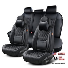Car Seat Covers Full Set, Breathable Full Set All with Headrests Black